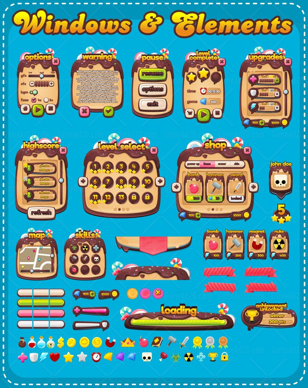 Chocolate Candy Game GUI Game User Interfaces